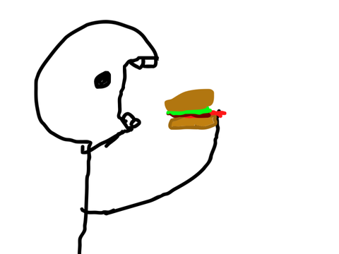 eating a burger 