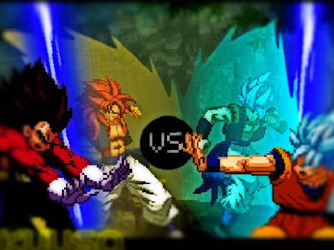 Gogeta SSJ4 VS Gogeta SSJB (Sprite Animation)