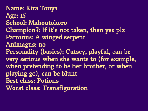 Quadriwizard Tournament RP Bio remix