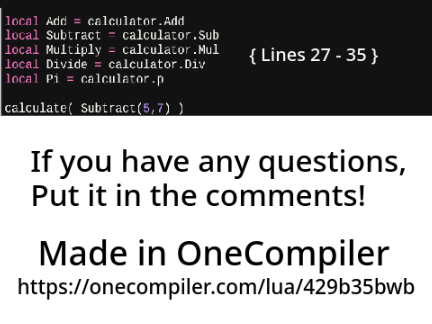Basic Lua Calculator