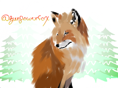 Paint Line Art of a Fox Drawn on Scratch