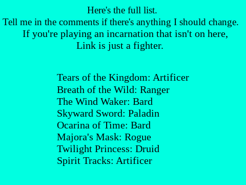 How to play LOZ in D&D!