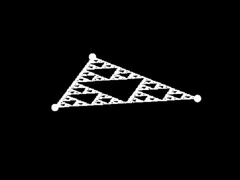 Sierpiński triangle using randomly placed points