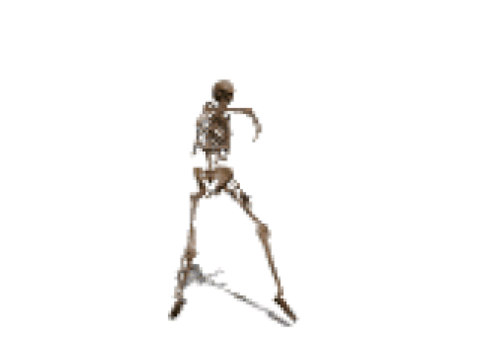 blix turns into dancing skeleton