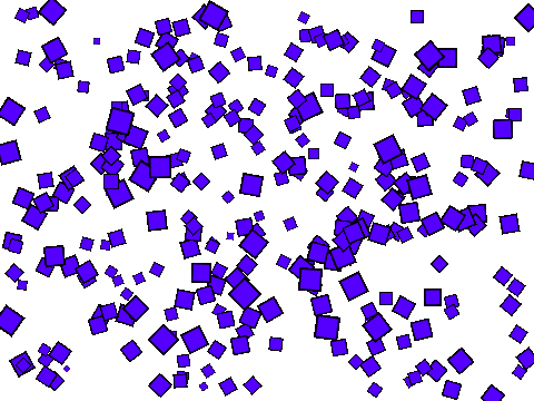 Watch a white background get flooded with blue squares or smth