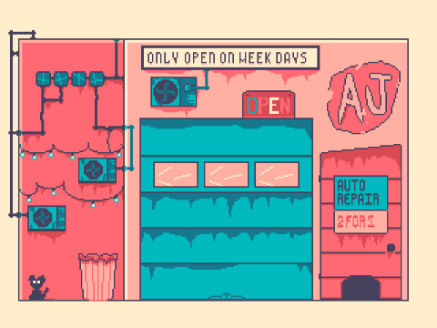 Pixel art Garage
