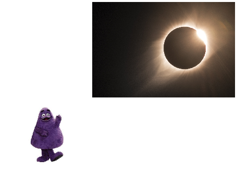 grimace stares at the solar eclipse 