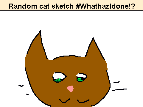 Cat sketch colored in