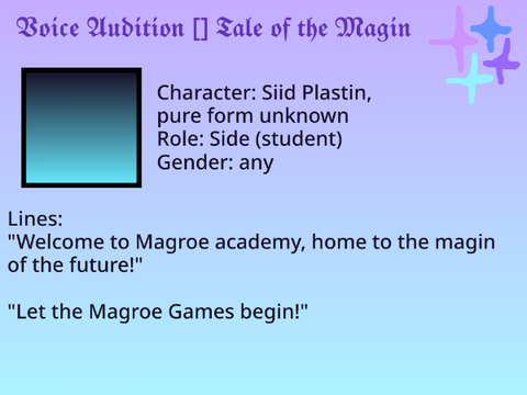 CLOSEDish Voice Audition [] Magroe Academy