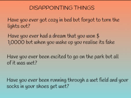 DISAPPOINTING THINGS