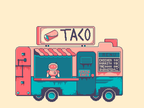 Pixel art Food Truck