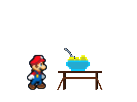 Comment Animation: Mario spills his cereal (Unfinished)