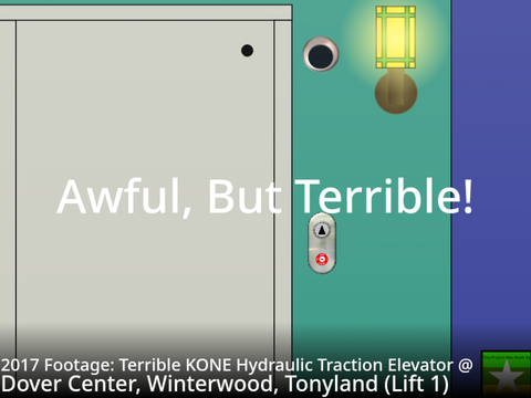 2017 Footage: Terrible KONE Hydraulic Traction Elevator @ Dover Center, Winterwood, Tonyland (L1)