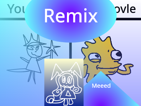 Remix with your OC and I will draw them in my style. remix