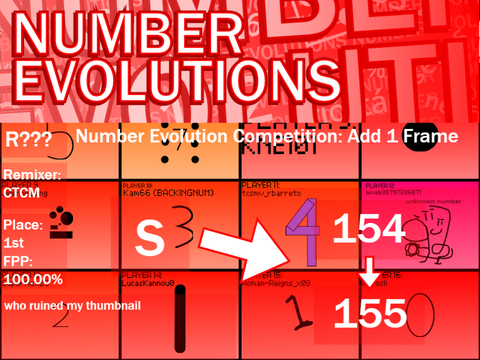 Number Evolution Competition: Add 1 Frame | Round 750 | S → 1 → 2 remix